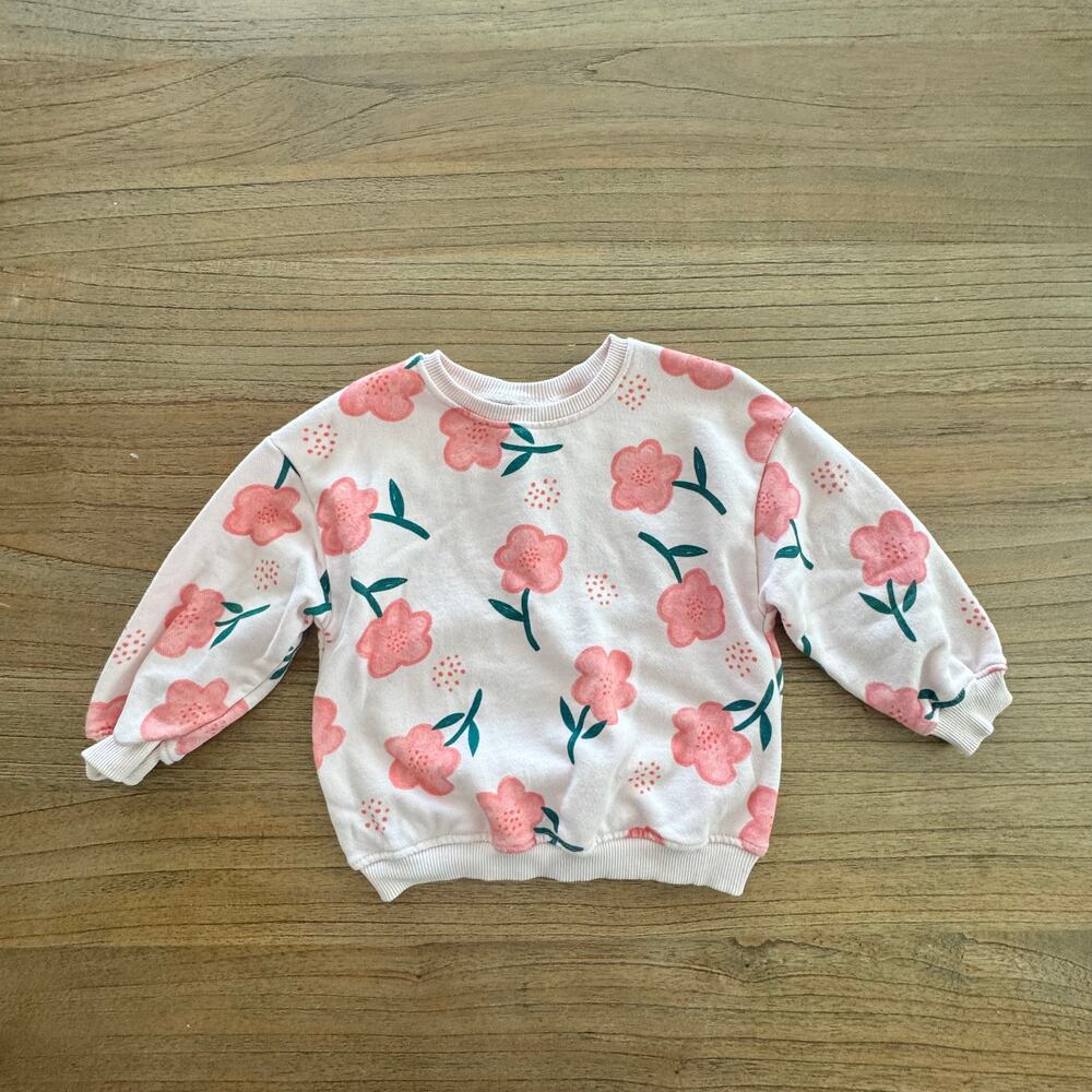 Zara Toddler Girl Flower Sweatshirt - Size 3 years